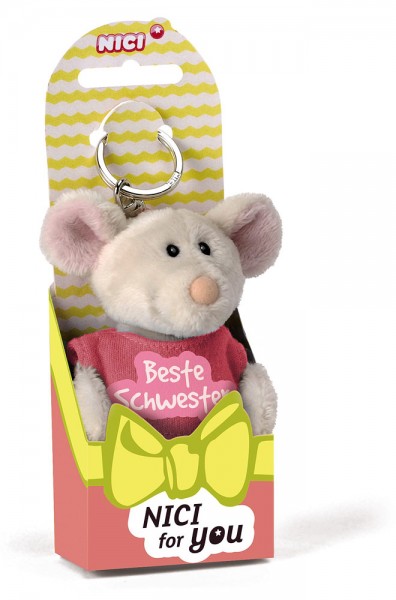Schlüsselanhänger Plüschmaus Beste Schwester von NICI
